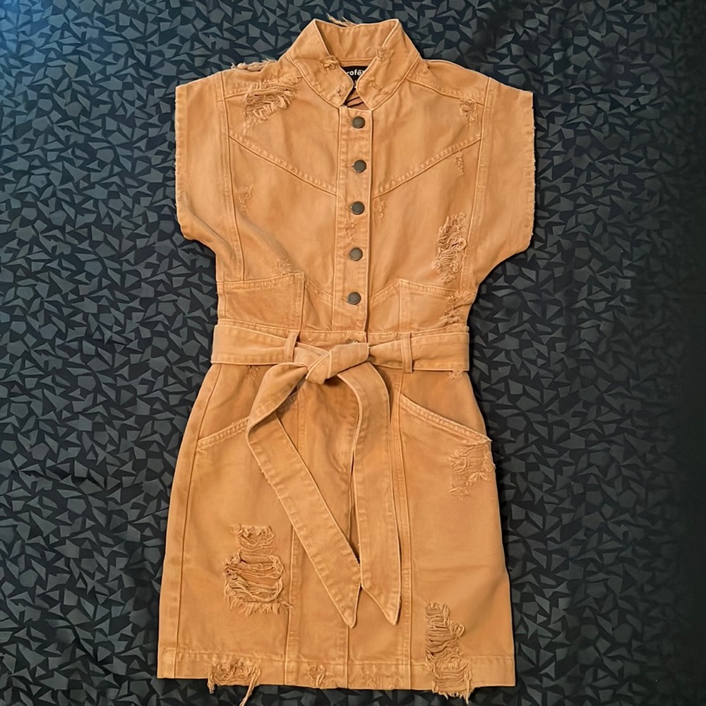 Retrofete brown denim mini dress